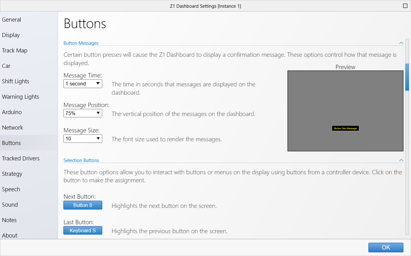 Buttons Settings Tab