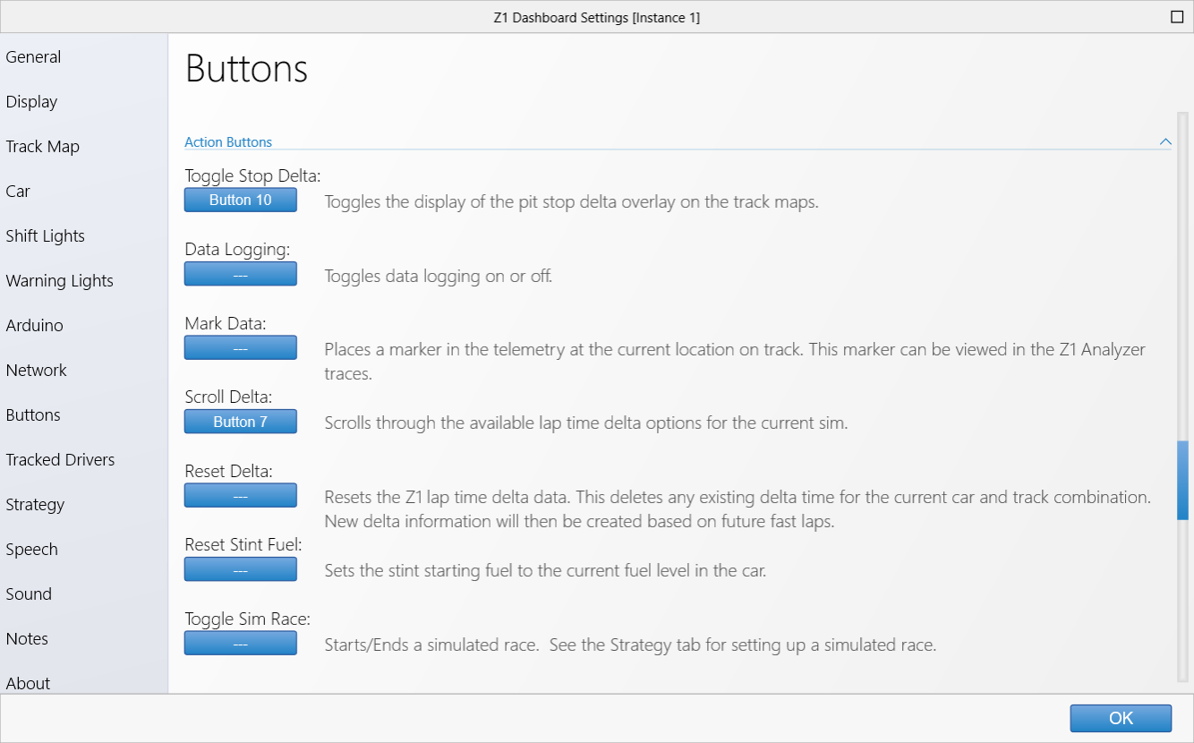 Buttons Settings Tab