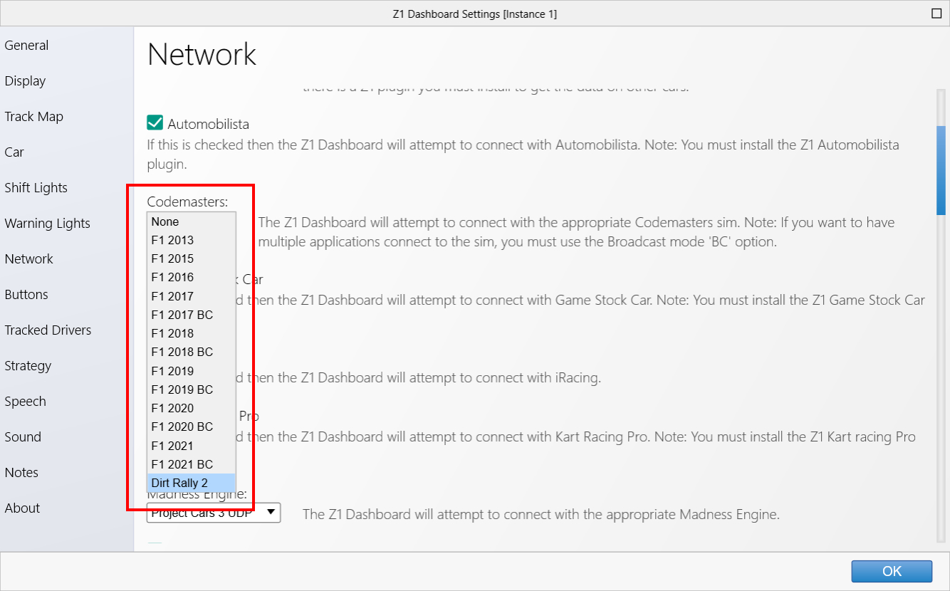Dirt Rally 2 Z1 Settings