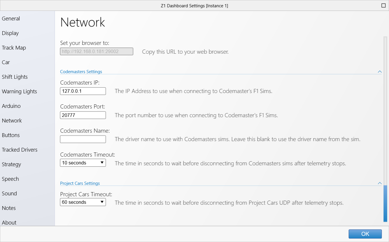 Network Settings Tab