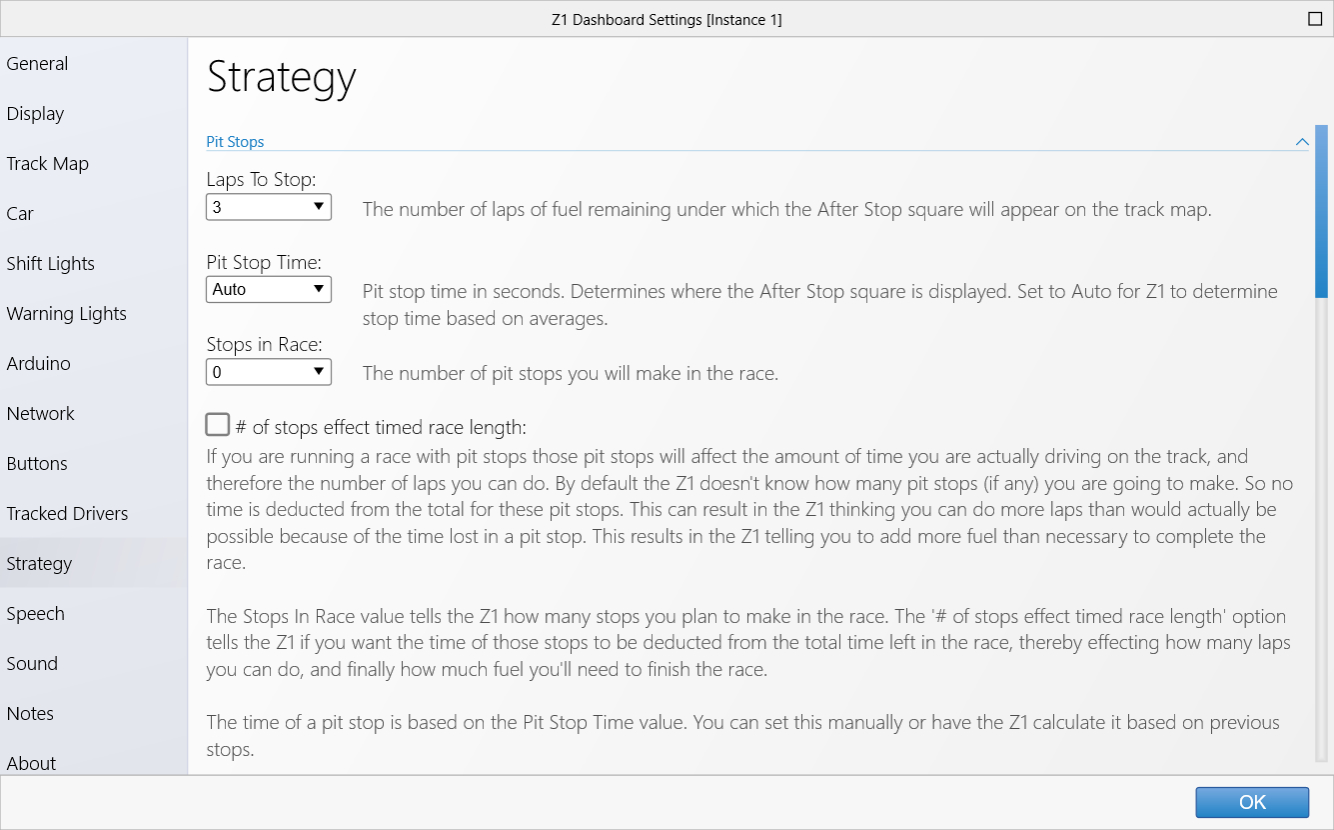 Strategy Settings Tab