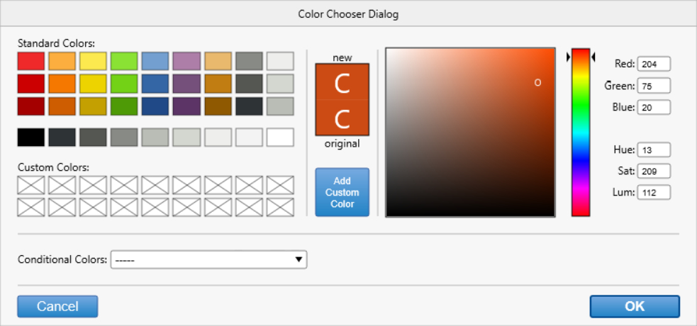 Z1 Designer: Color Dialog