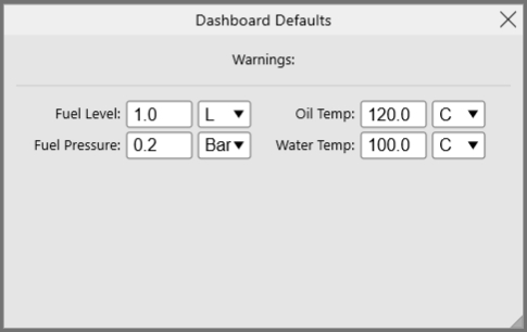 Z1 Designer: Dashboard Defaults